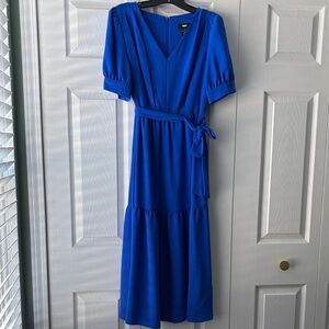 DKNY Royal Blue Midi Dress with Belt